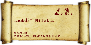 Laukó Miletta névjegykártya